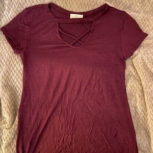 Burgundy shirt